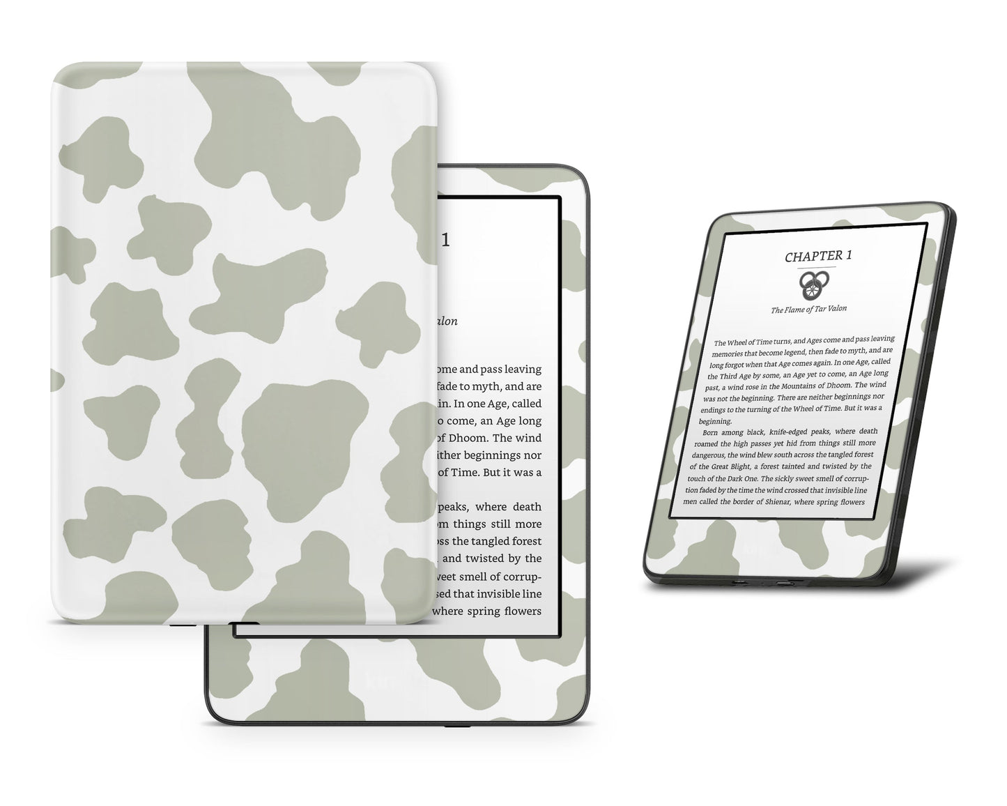 Lux Skins Kindle Sage Cow Print Kindle Gen 10 Skins - Art Animals Skin