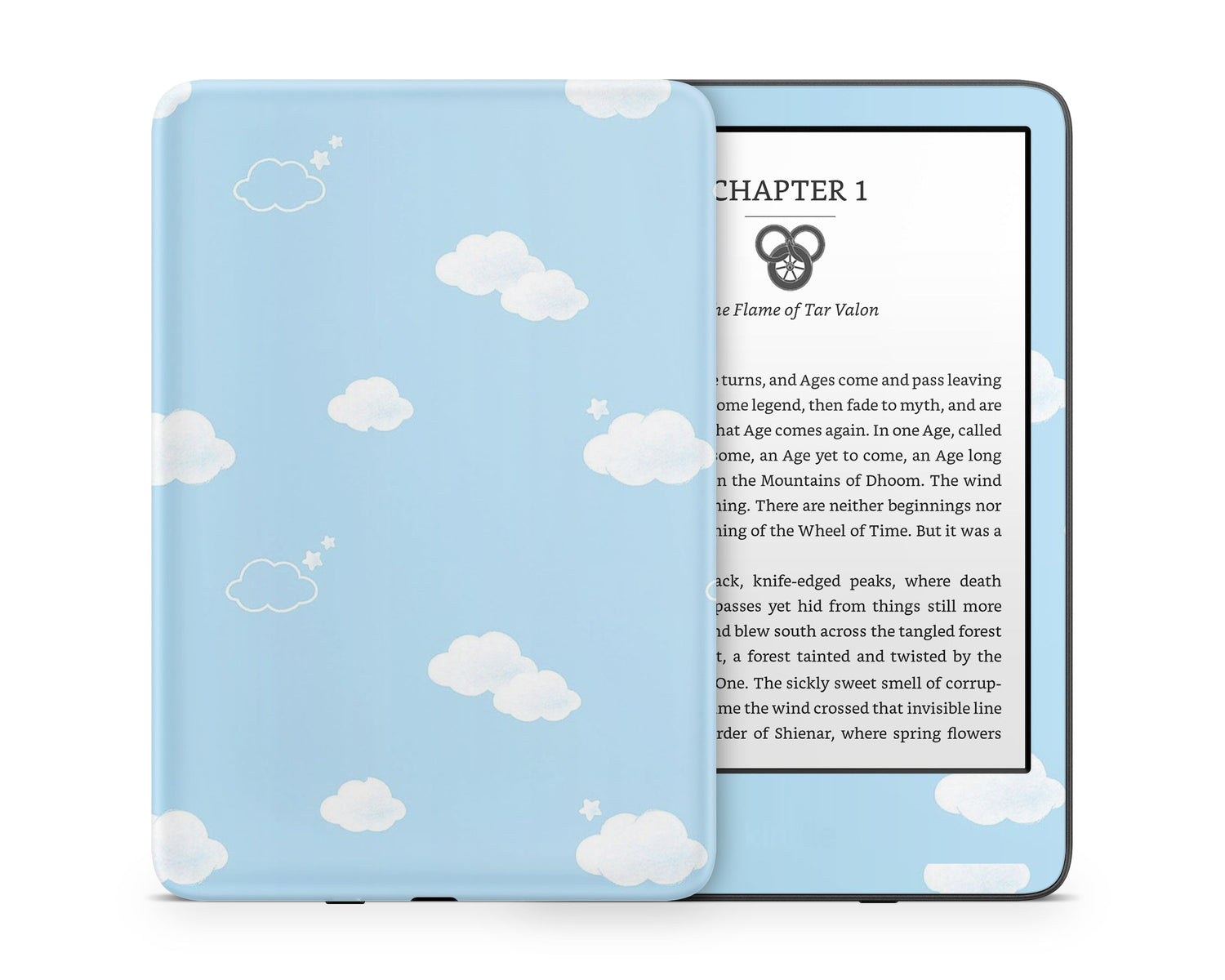 Lux Skins Kindle Cute Blue Clouds Kindle Gen 11 Skins - Art Clouds Skin