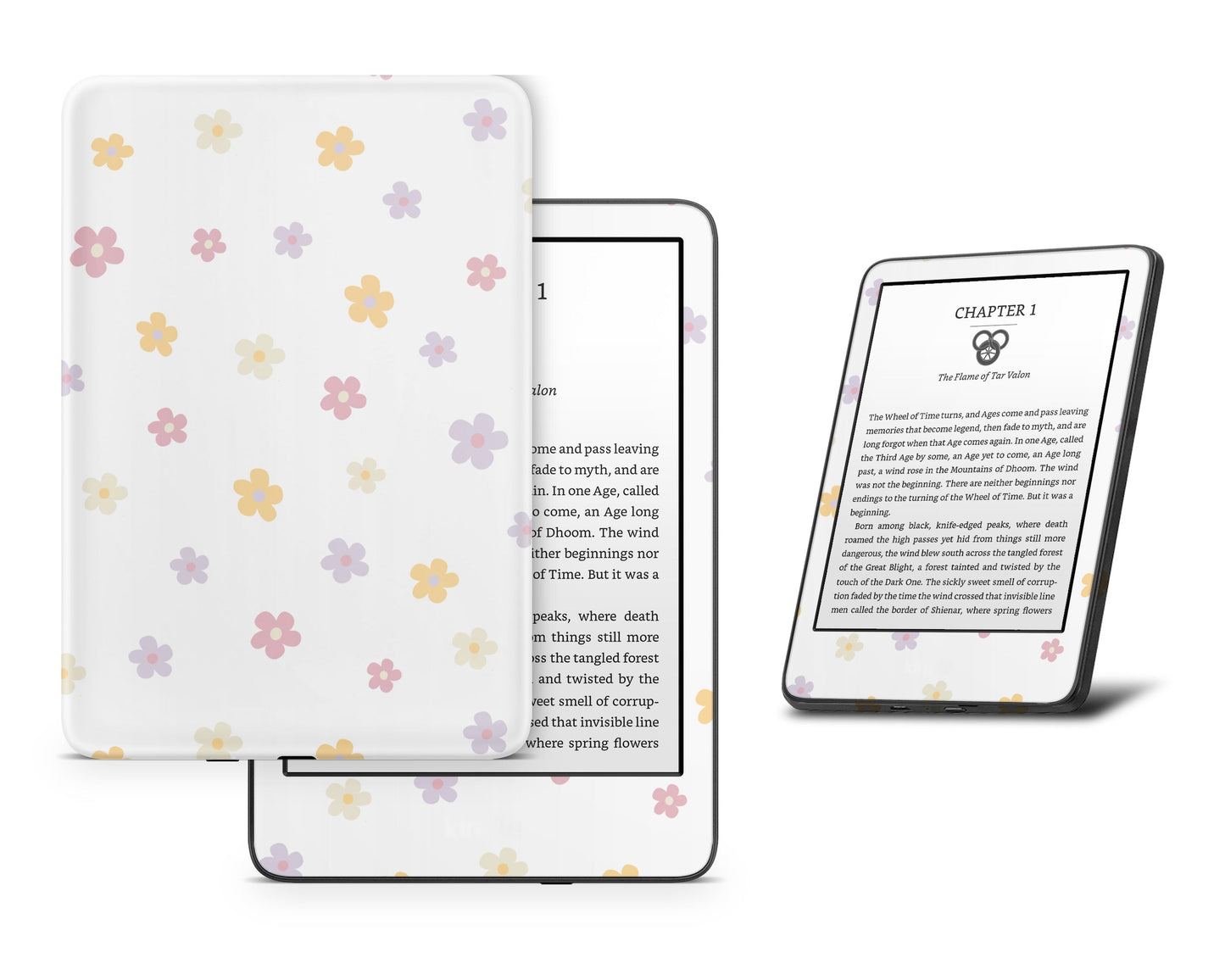 Lux Skins Kindle Retro Daisy Flower Kindle Gen 10 Skins - Art FLoral Skin