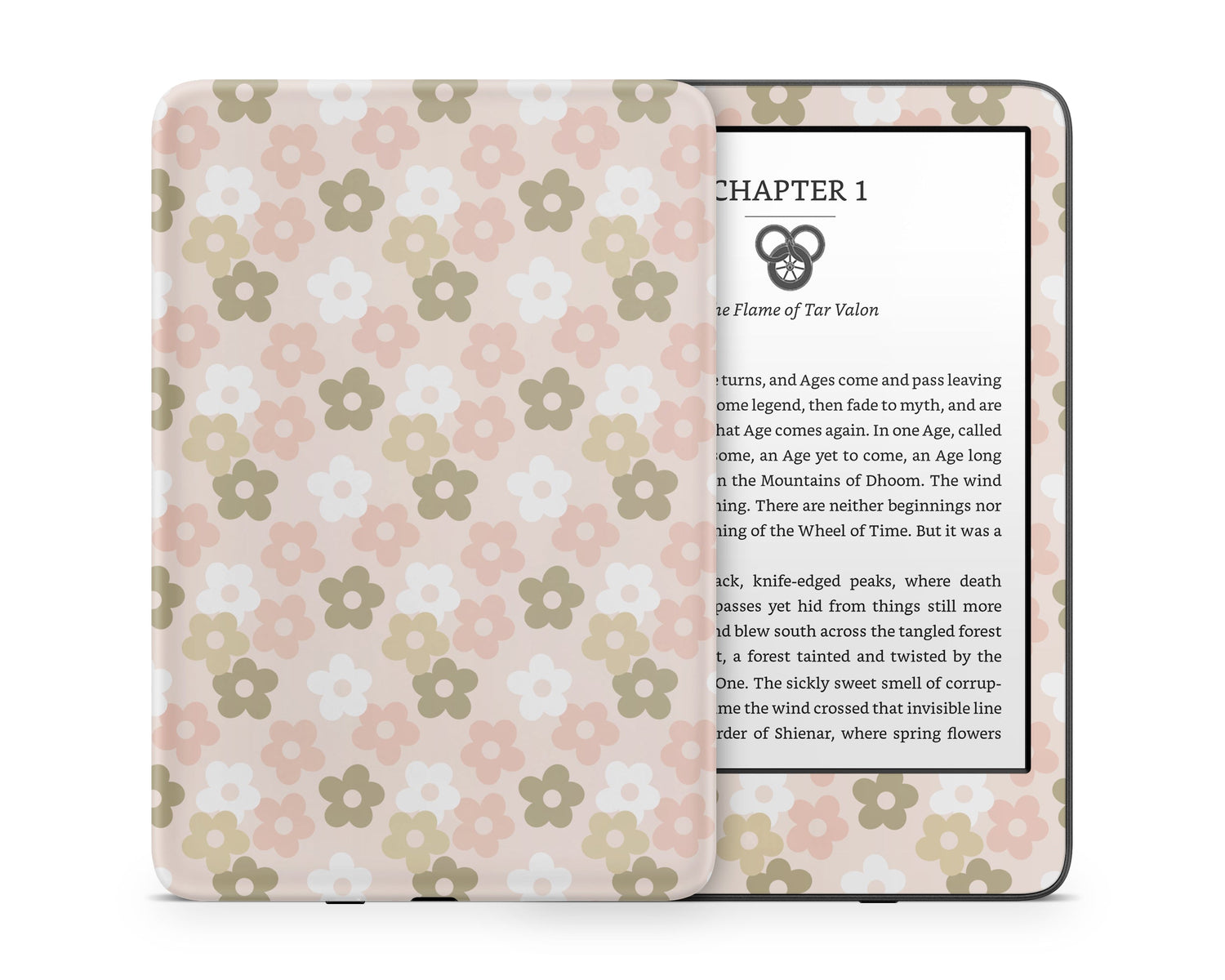 Lux Skins Kindle Retro Parisian Pink Floral Kindle Gen 11 Skins - Art FLoral Skin