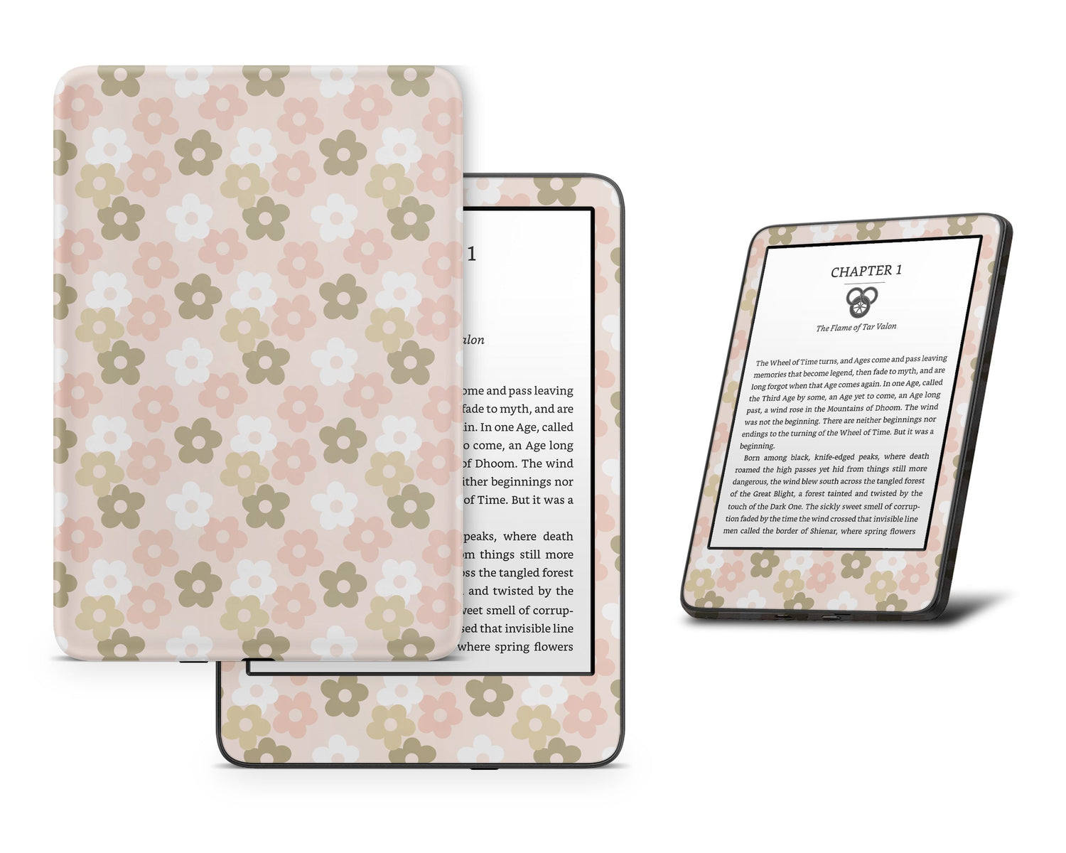 Lux Skins Kindle Retro Parisian Pink Floral Kindle Gen 10 Skins - Art FLoral Skin