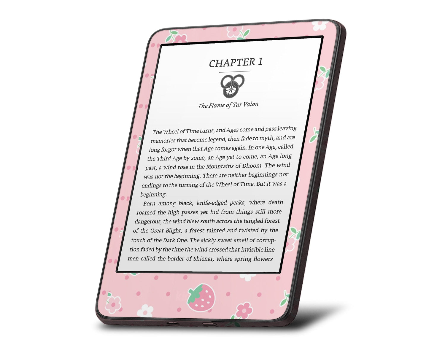 Lux Skins Kindle Kawaii Strawberry Daisy Kindle Gen 8 Skins - Art Floral Skin