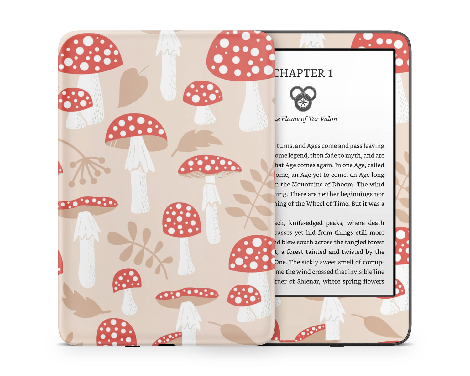 Lux Skins Kindle Beige Mushroom Farm Kindle Gen 11 Skins - Art Artwork Skin