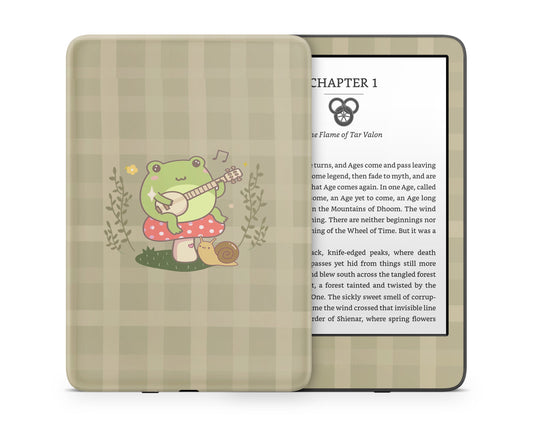 Lux Skins Kindle Green Frog Mushroom Cottagecore Kindle Gen 11 Skins - Art Animals Skin