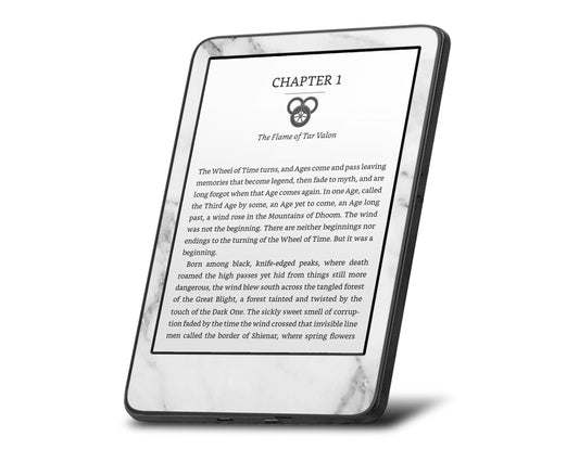Lux Skins Kindle White Marble Kindle Gen 10 Skins - Pattern Marble Skin