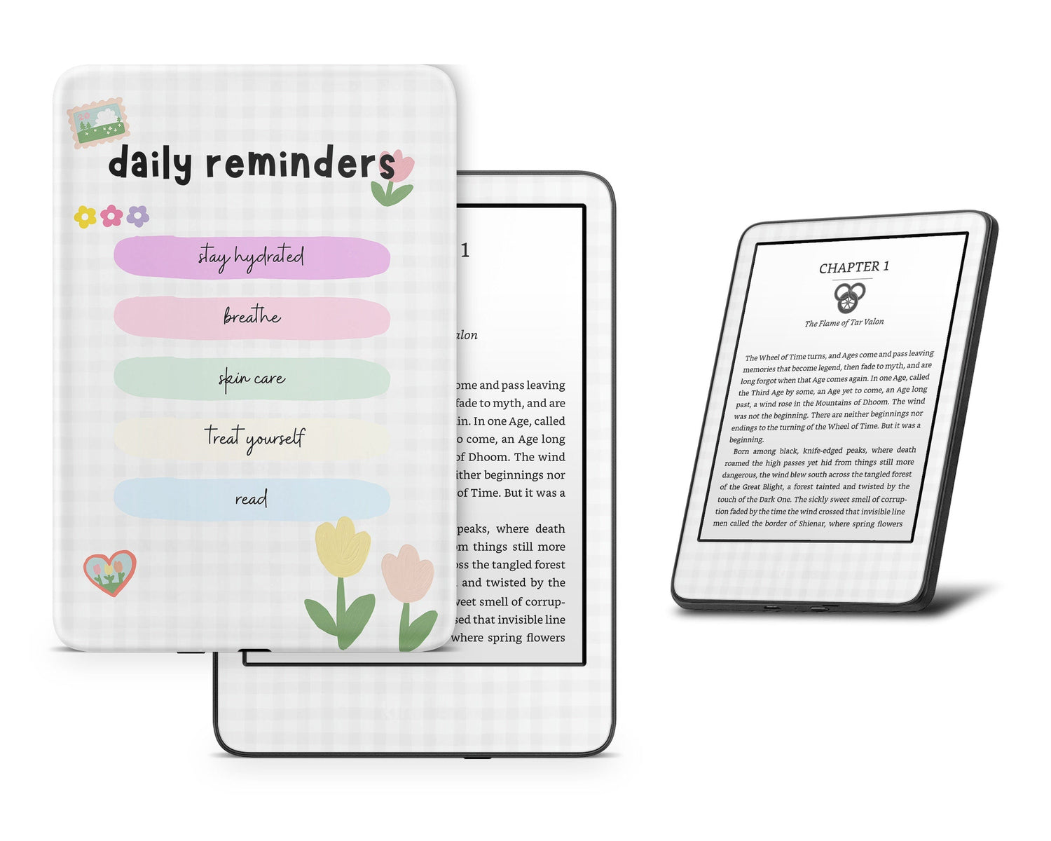 Lux Skins Kindle Cute Daily Reminders Flower Pastel Kindle Gen 8 Skins - Art Quotes Skin