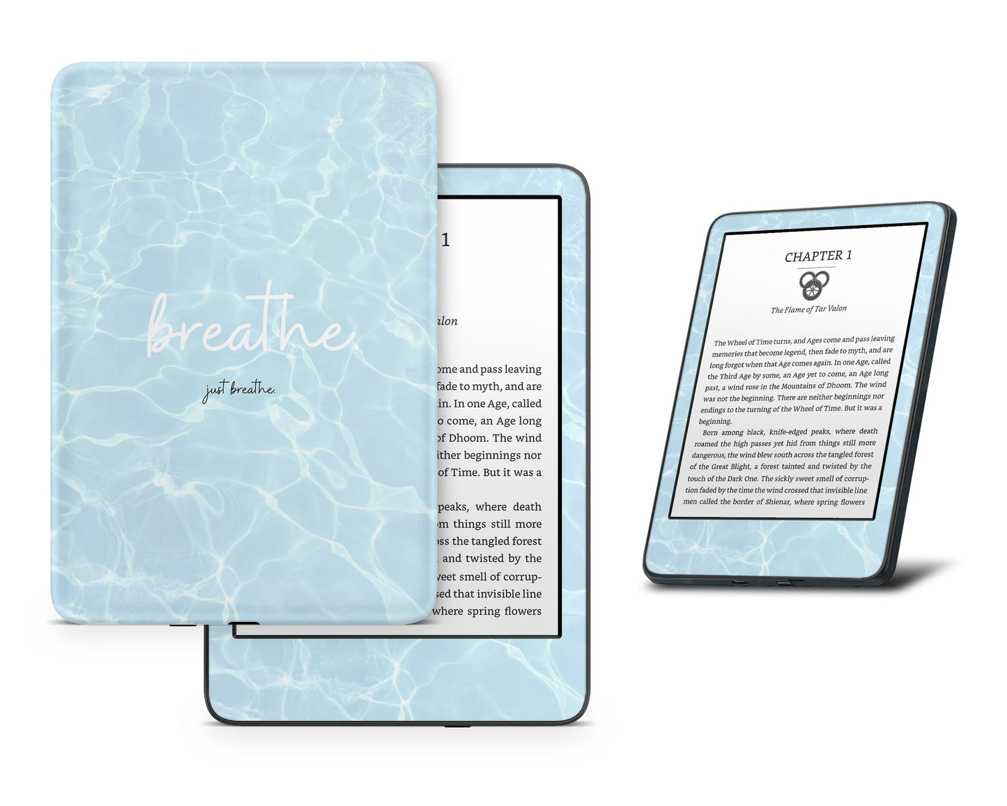 Lux Skins Kindle Just Breathe Kindle Gen 8 Skins - Art Quotes Skin
