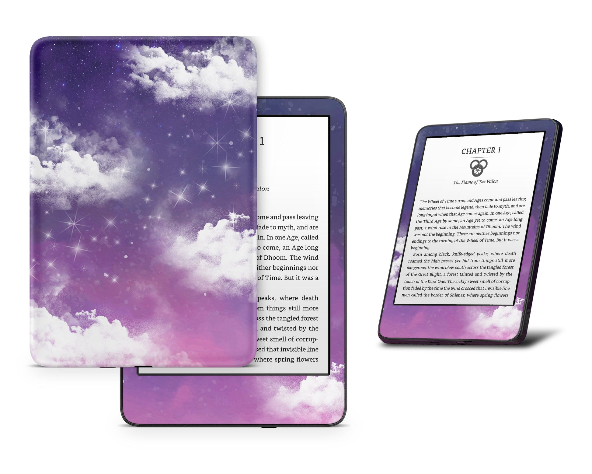 Lux Skins Kindle Purple Night Clouds Kindle Gen 8 Skins - Art Clouds Skin