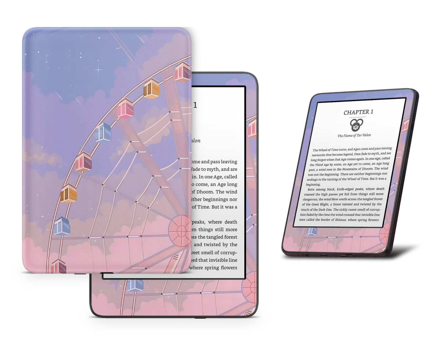 Lux Skins Kindle Pink Ferris Wheel Kindle Gen 8 Skins - Art Artwork Skin
