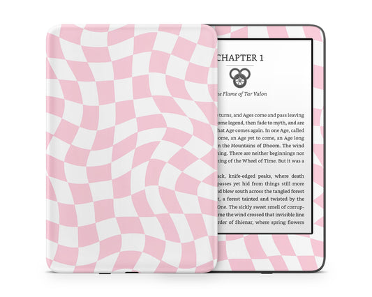 Lux Skins Kindle Pink Checkered Pattern Kindle Gen 11 Skins - Art Artwork Skin