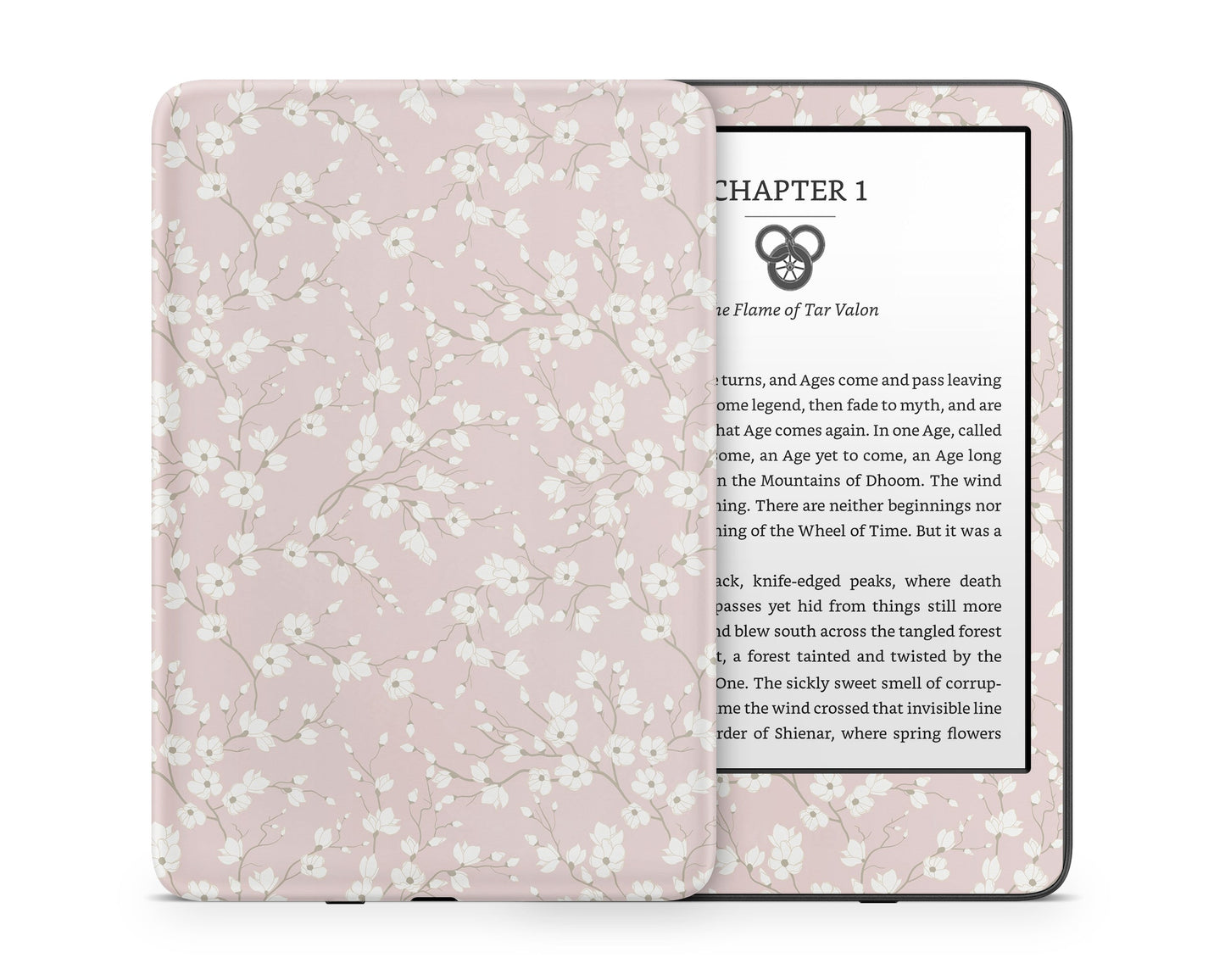 Lux Skins Kindle Pale Pink Blossom Kindle Gen 11 Skins - Art Floral Skin