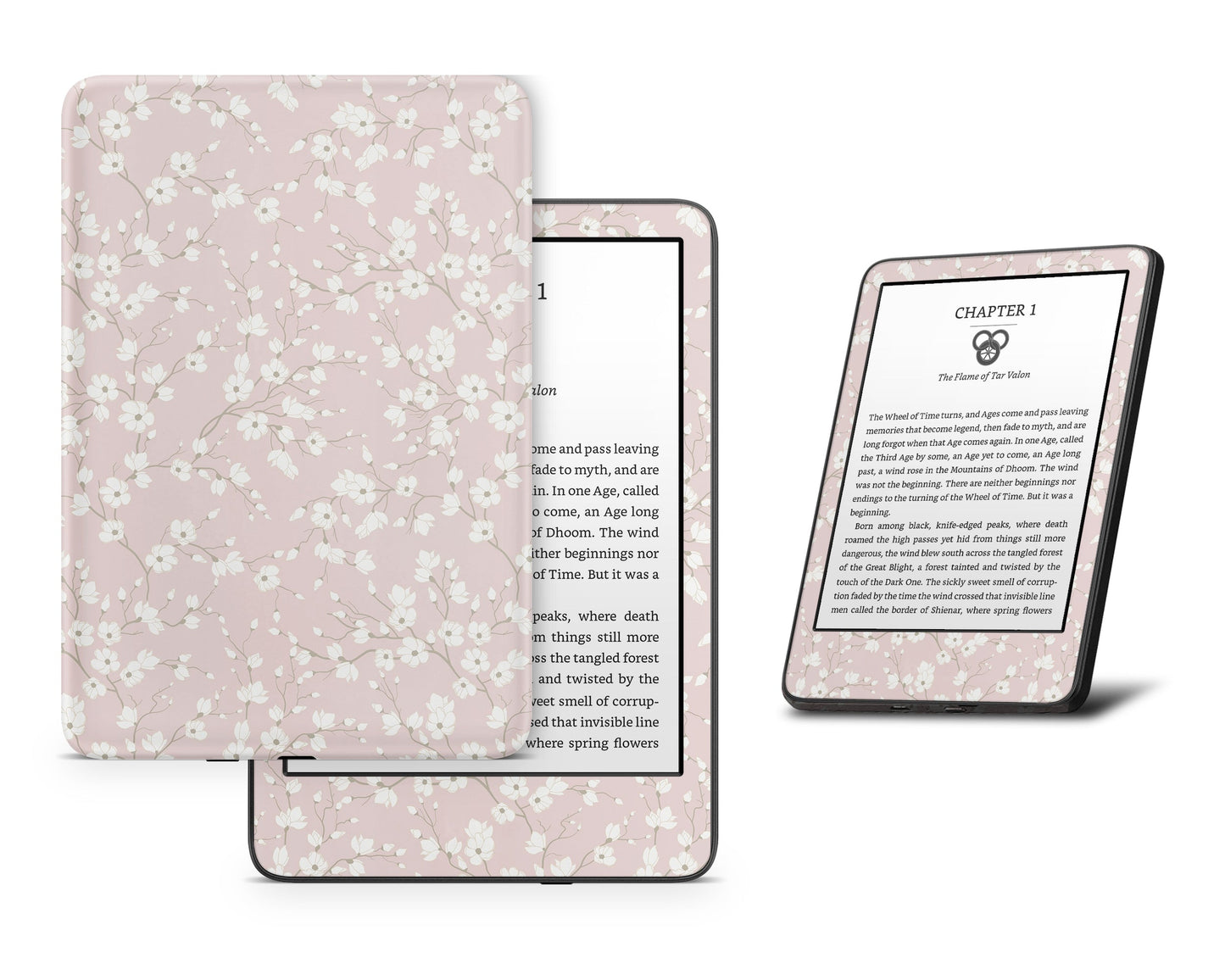 Lux Skins Kindle Pale Pink Blossom Kindle Gen 8 Skins - Art Floral Skin