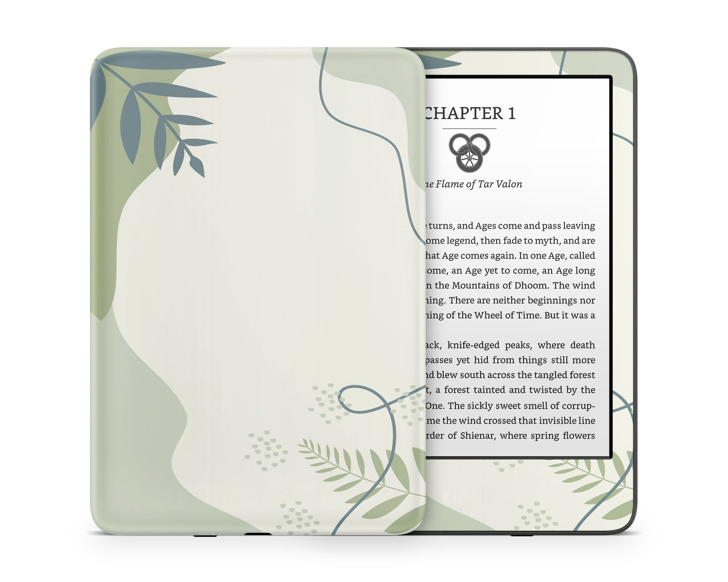 Lux Skins Kindle Green Sage Forest Kindle Gen 11 Skins - Art Floral Skin