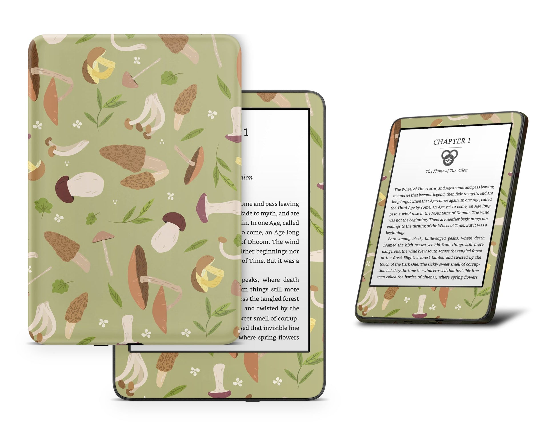 Lux Skins Kindle Matcha Mushroom Kindle Gen 8 Skins - Art Artwork Skin