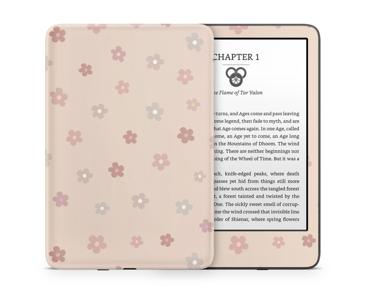 Lux Skins Kindle Ceramic Rose Pink Daisy  Kindle Gen 11 Skins - Art Floral Skin