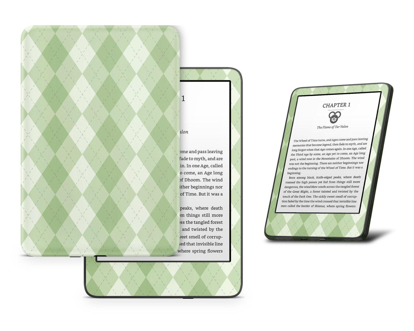 Lux Skins Kindle Matcha Argyle Kindle Gen 10 Skins - Art Artwork Skin