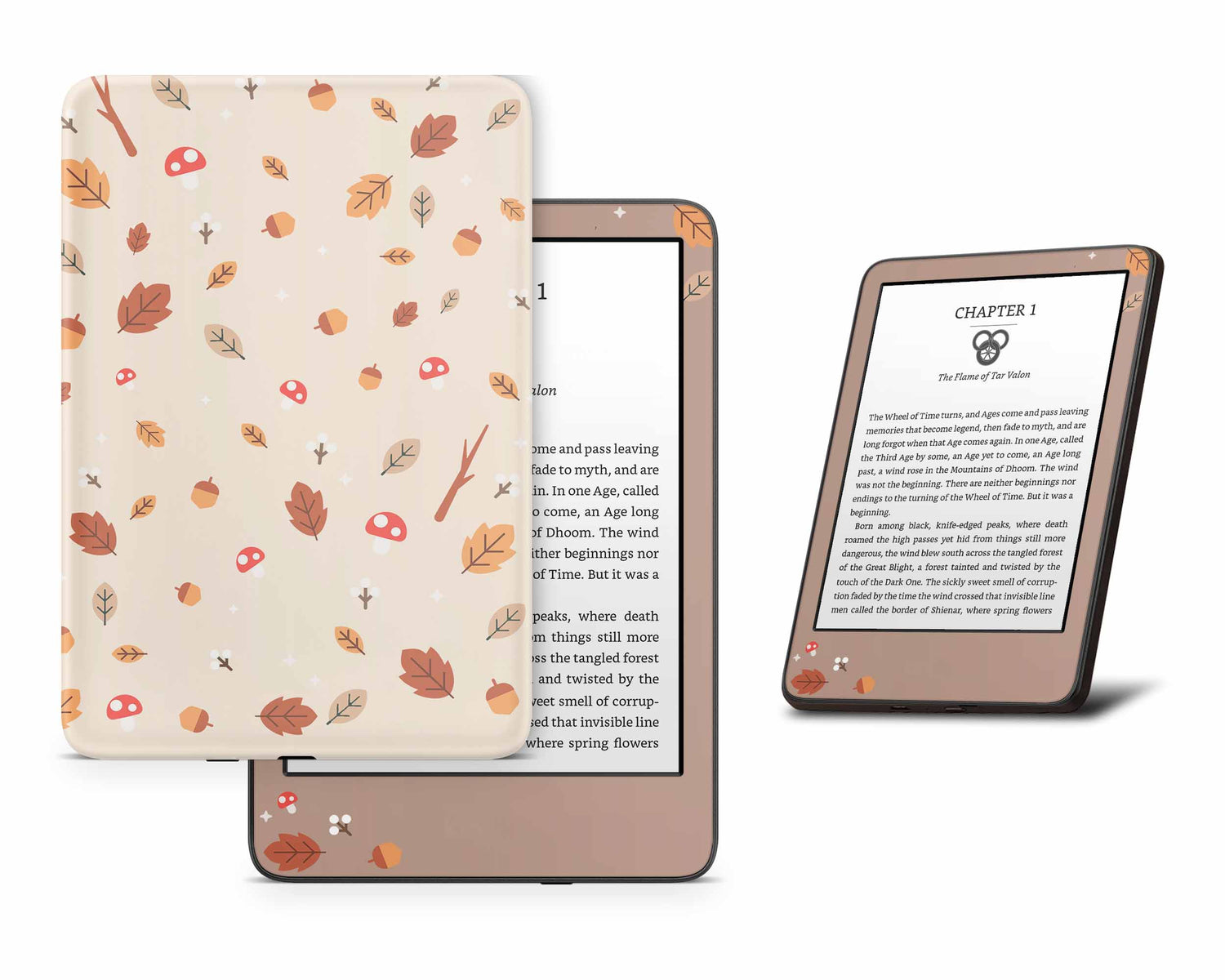 Lux Skins Kindle Cute Mushroom Leaves Kindle Gen 10 Skins - Art Floral Skin