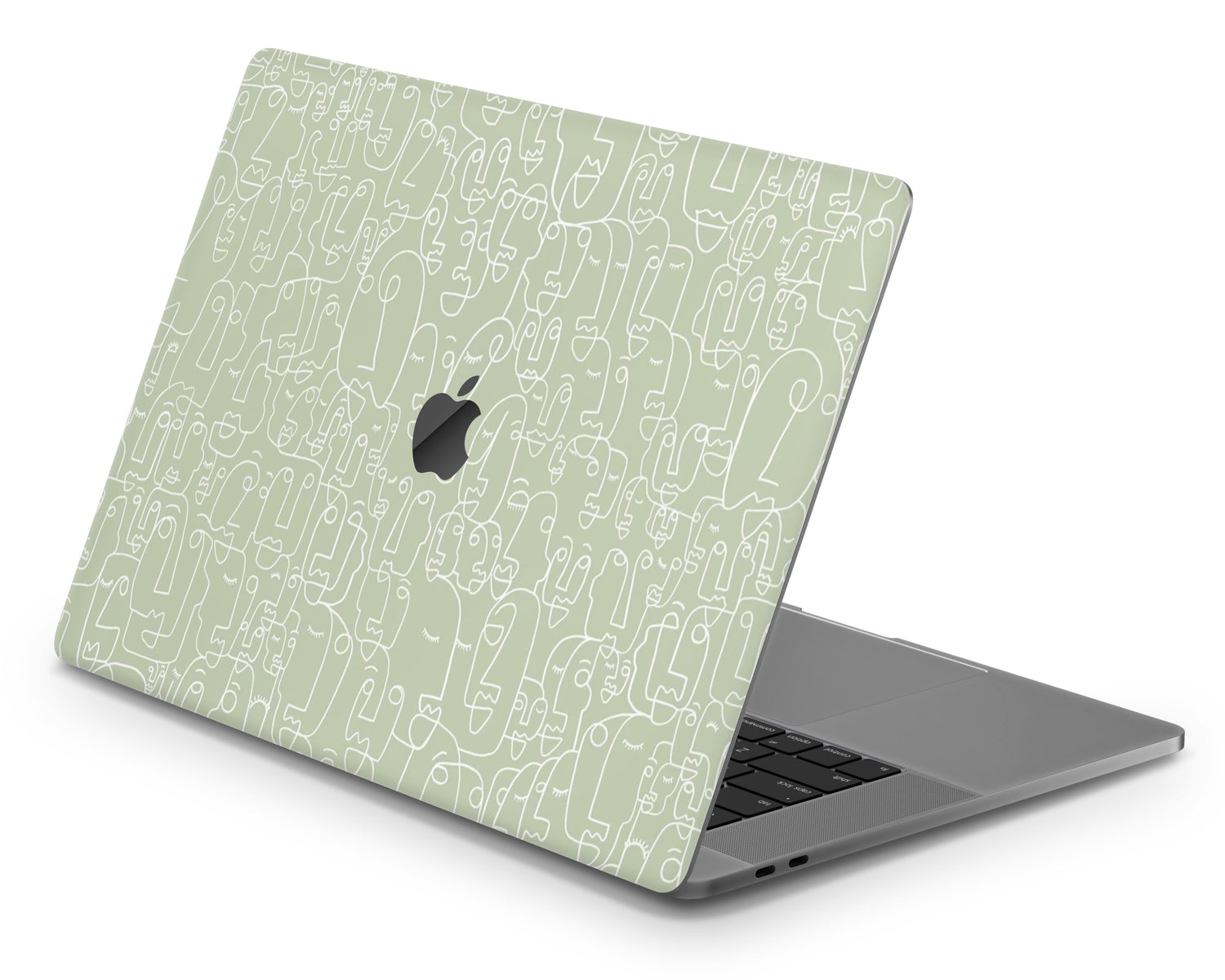 Lux Skins MacBook Sage Abstract Face Line Drawing Pro 16" (A2141) Skins - Art Artwork Skin