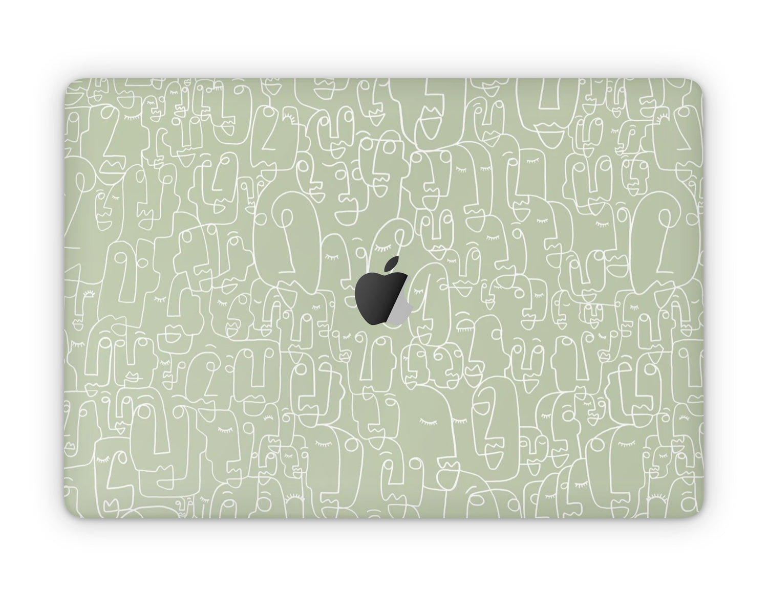 Lux Skins MacBook Sage Abstract Face Line Drawing Pro 13" M1 (A2338) Skins - Art Artwork Skin