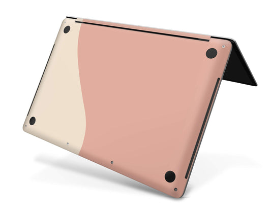 Lux Skins MacBook Two Tone Peach Cream Pro 13" M1 (A2338) Skins - Solid Colours Colour Blocking Skin