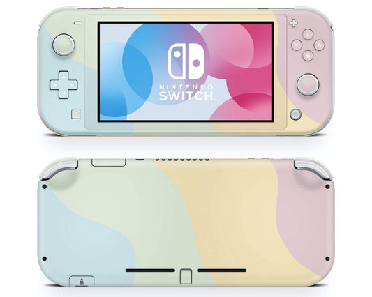 Lux Skins Nintendo Switch Lite Retro Rainbow Waves Classic no logo Skins - Solid Colours Colour Blocking Skin