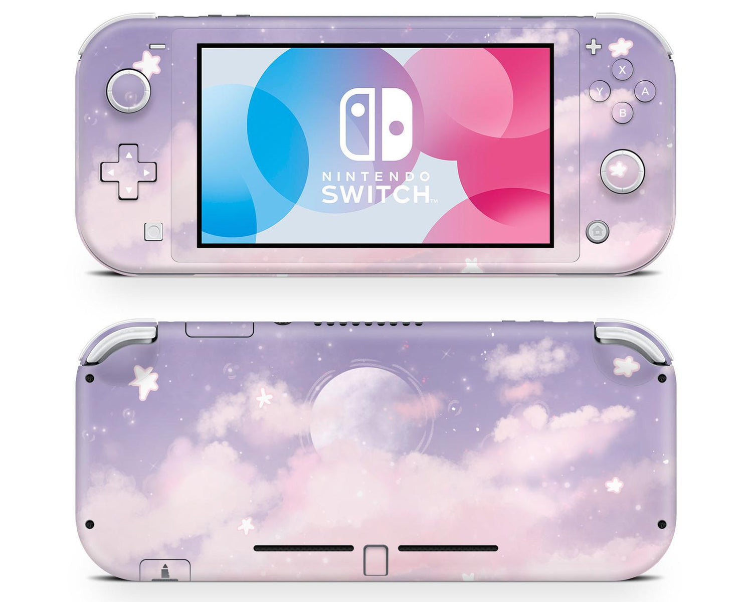 Lux Skins Nintendo Switch Lite Purple Clouds Full Set Skins - Art Clouds Skin