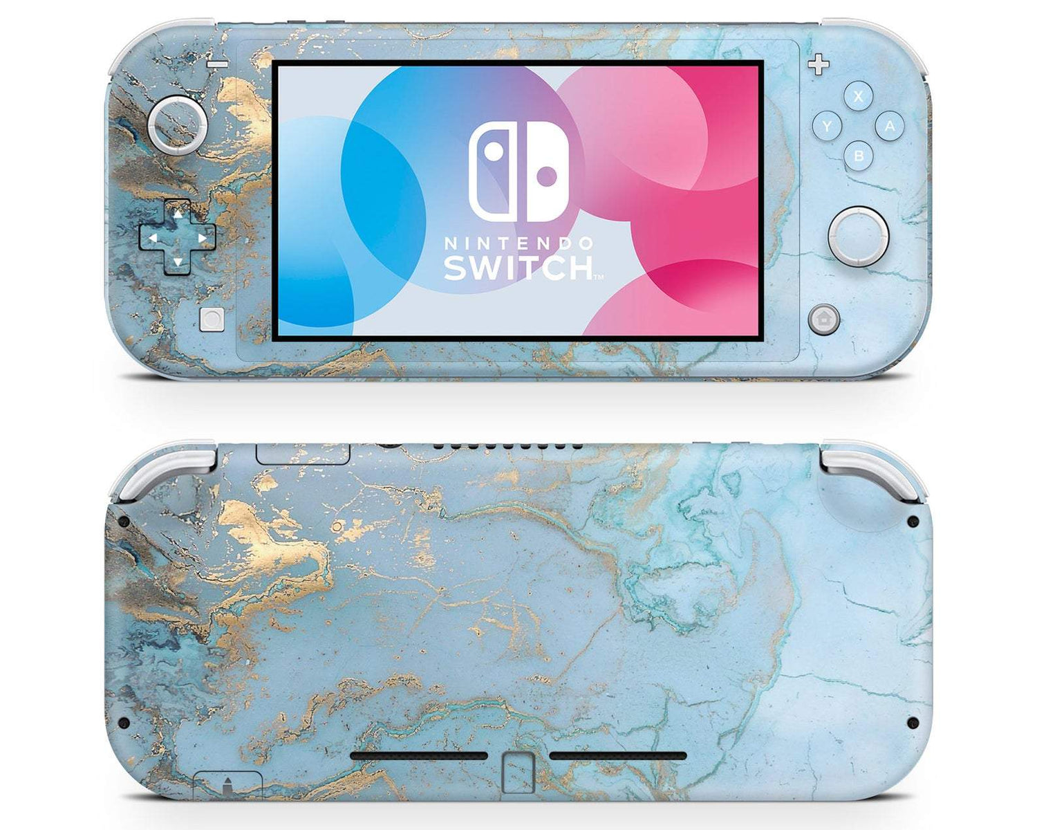 Lux Skins Nintendo Switch Lite Blue Marble Full Set Skins - Pattern Marble Skin