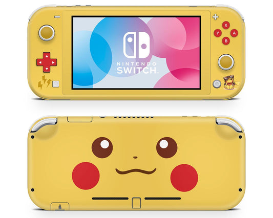 Lux Skins Nintendo Switch Lite Pokemon Pikachu Face Full Set Skins - Pop culture Pokemon Skin
