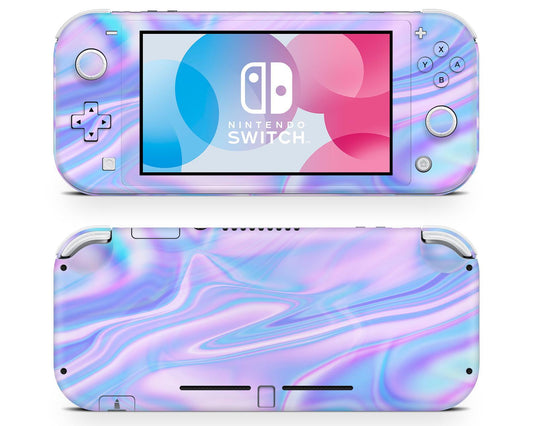 Lux Skins Nintendo Switch Lite Purple Holographic Opal Iridescent Classic no logo Skins - Solid Colours Gradient Skin
