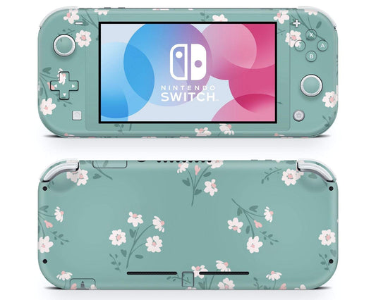 Lux Skins Nintendo Switch Lite Teal Daisy Classic no logo Skins - Art Floral Skin