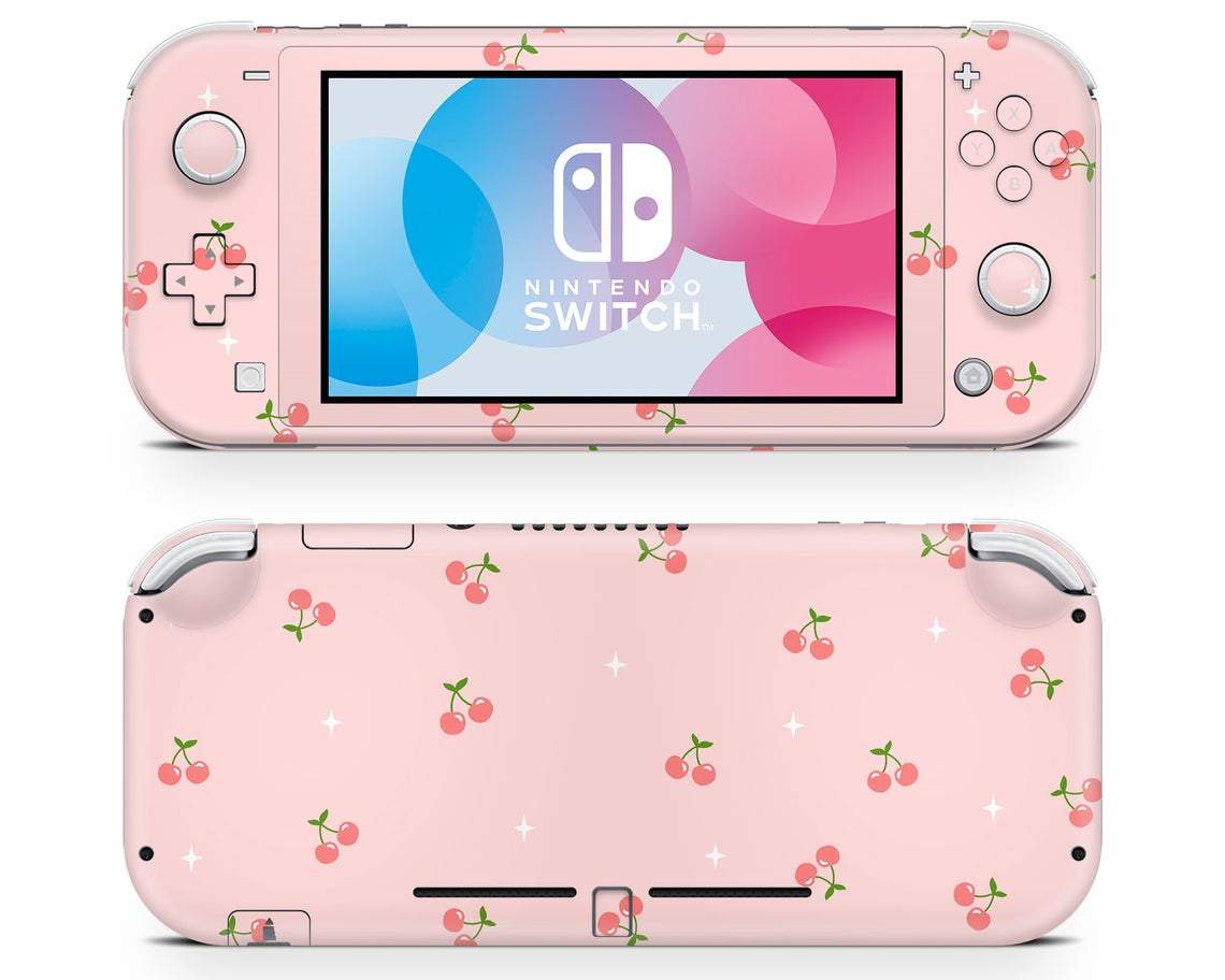 Lux Skins Nintendo Switch Lite Cherry Soft Pink Pastel Classic no logo Skins - Pattern Fruits Skin