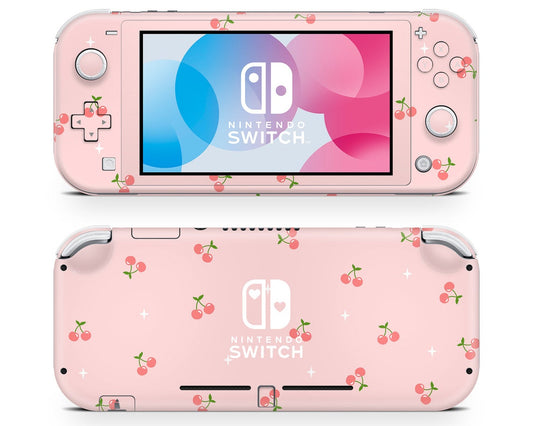 Cherry Soft Pink Pastel Nintendo Switch Lite Skin