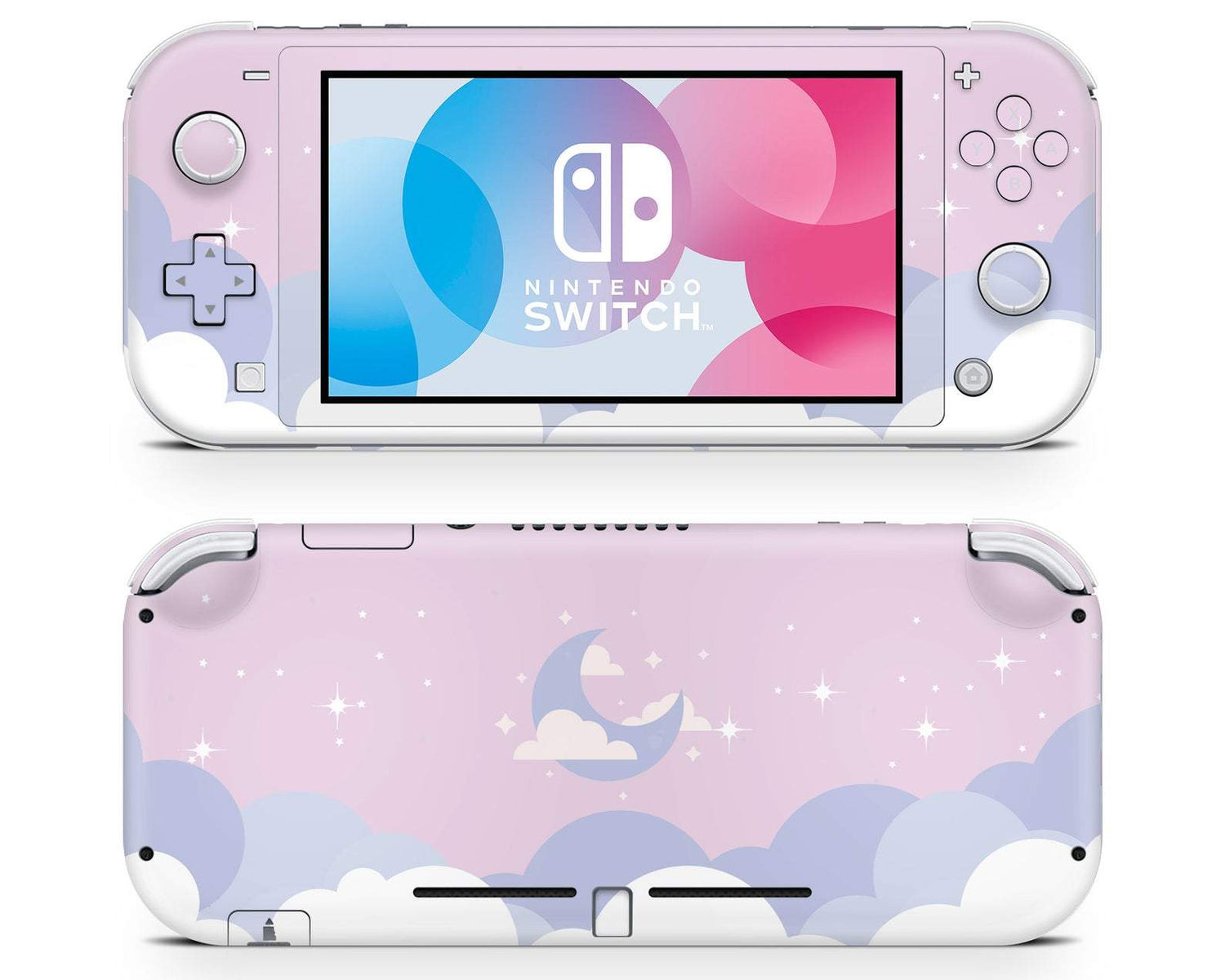 Lux Skins Nintendo Switch Lite Dreamy Pastel Purple Clouds Full Set Skins - Art Clouds Skin