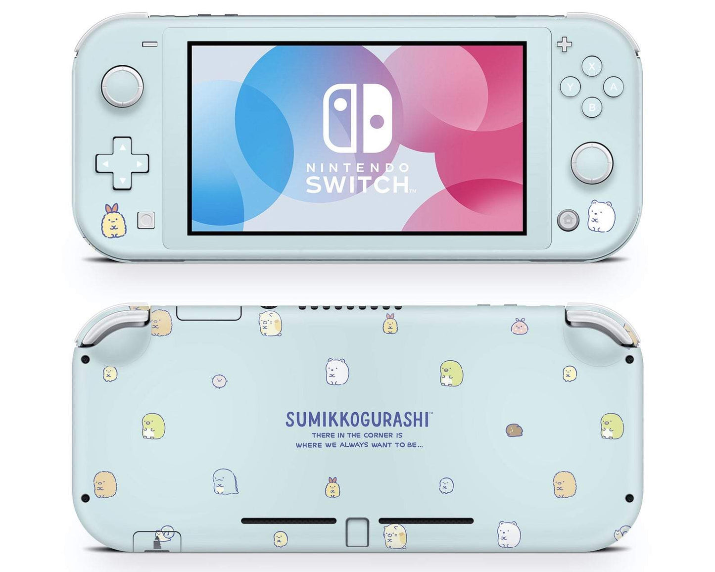 Lux Skins Nintendo Switch Lite Sumikko Gurashi Light Blue Pastel Full Set Skins - Pop culture Sumikko Gurashi Skin