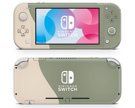 Two Tone Wild Sage Green Cream Nintendo Switch Lite Skin
