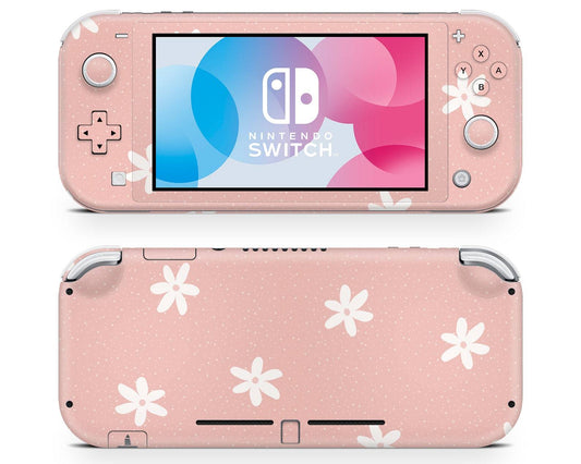 Lux Skins Nintendo Switch Lite Baby Pink Daisy Classic no logo Skins - Pattern Floral Skin