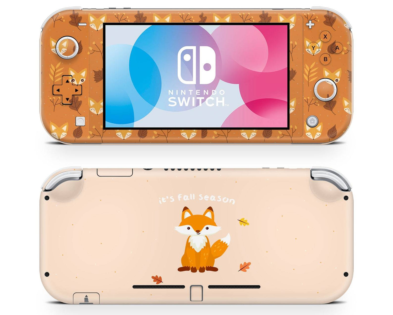 Lux Skins Nintendo Switch Lite It's Fall Season Cute Fox Full Set Skins - Art Animals Skin