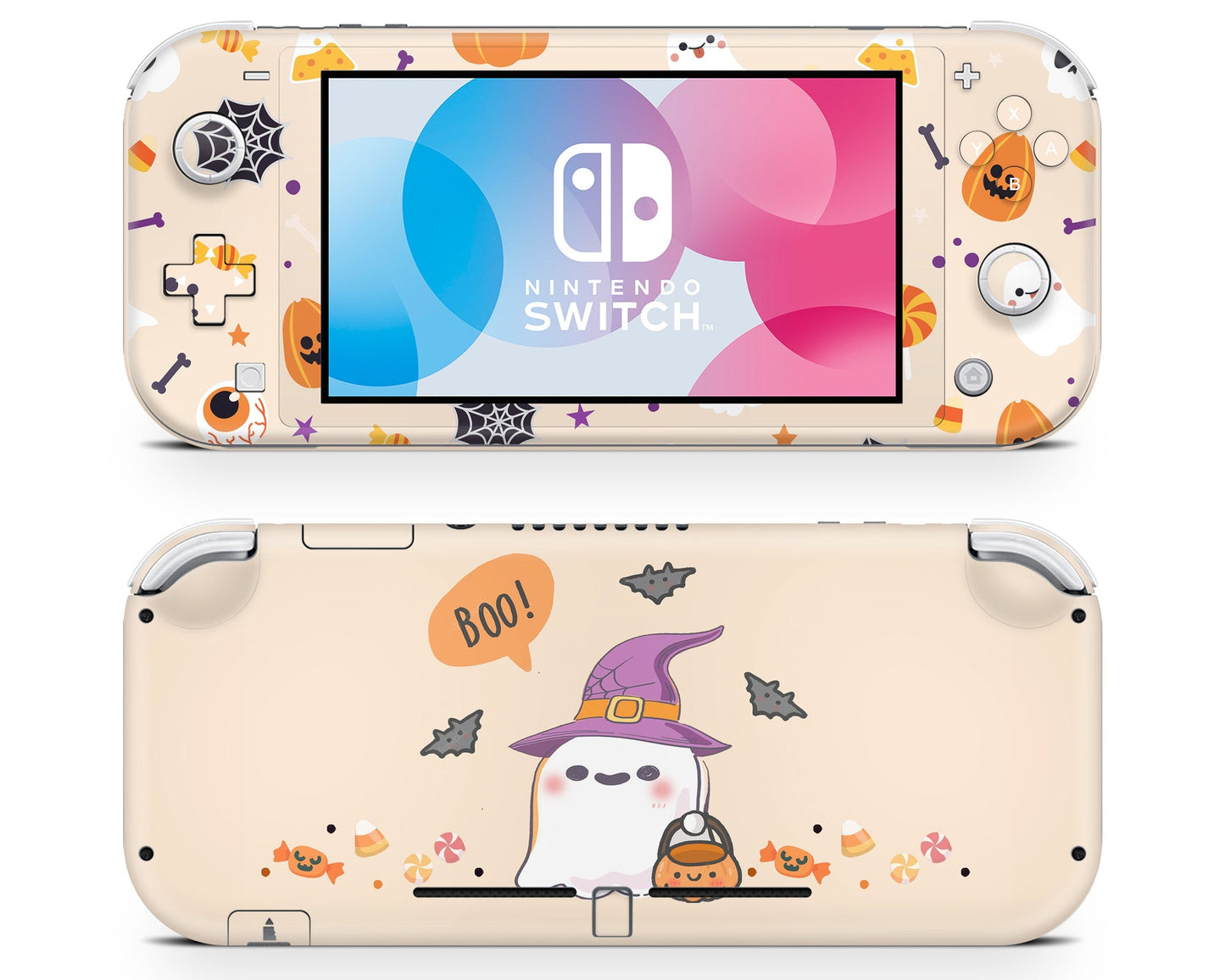Lux Skins Nintendo Switch Lite Cute Halloween Ghost Full Set Skins - Art Animals Skin