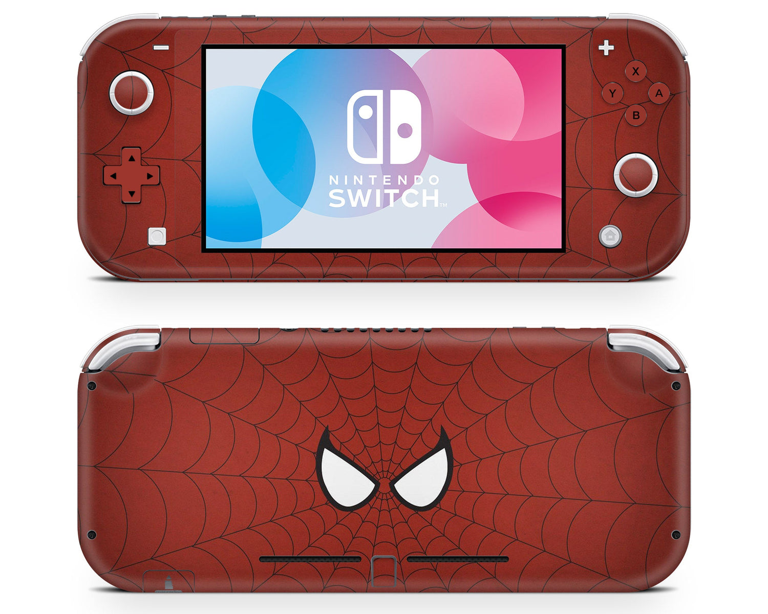 Lux Skins Nintendo Switch Lite Red Spiderman Webbing Full Set Skins - Pop culture Spiderman Skin