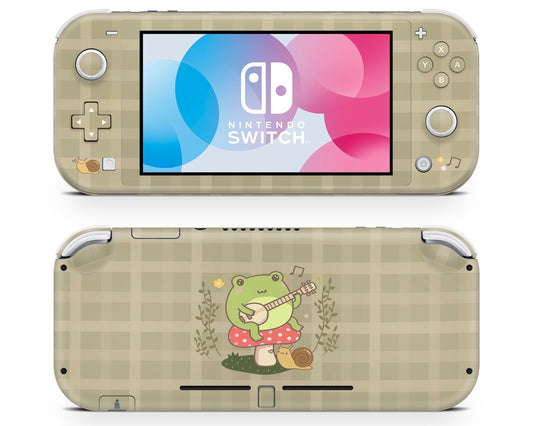 Lux Skins Nintendo Switch Lite Green Frog Mushroom Cottagecore Full Set Skins - Art Animals Skin