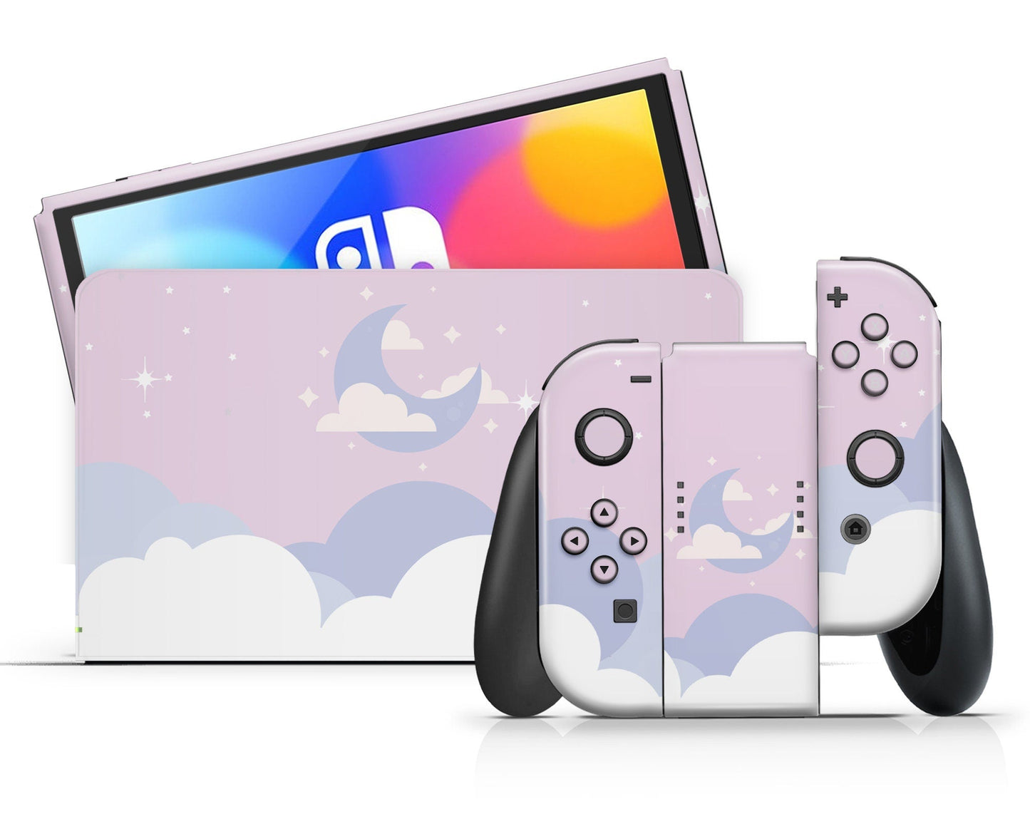 Lux Skins Nintendo Switch OLED Dreamy Pastel Clouds Classic no logo Skins - Art Clouds Skin
