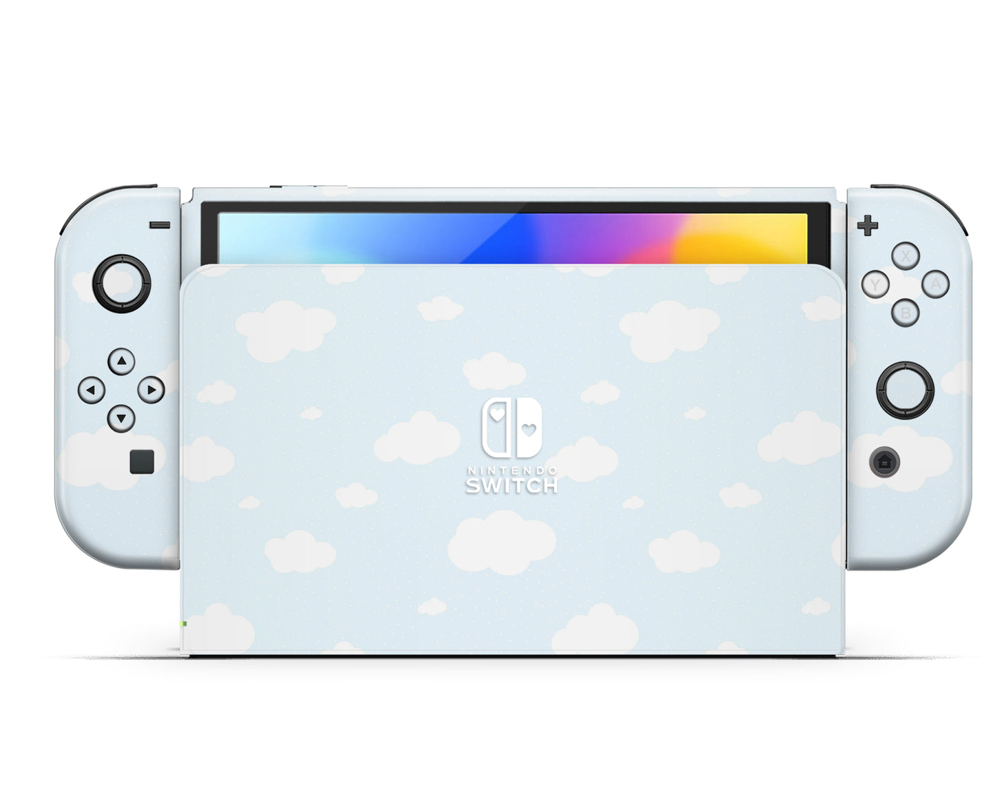 Cute Blue Clouds Nintendo Switch Skin