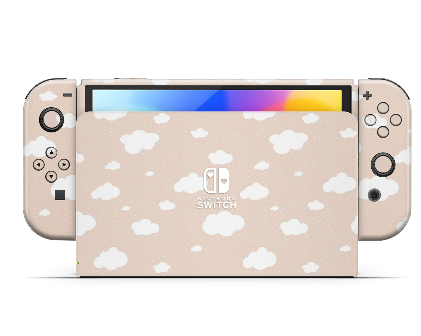 Cute Beige Clouds Nintendo Switch Skin