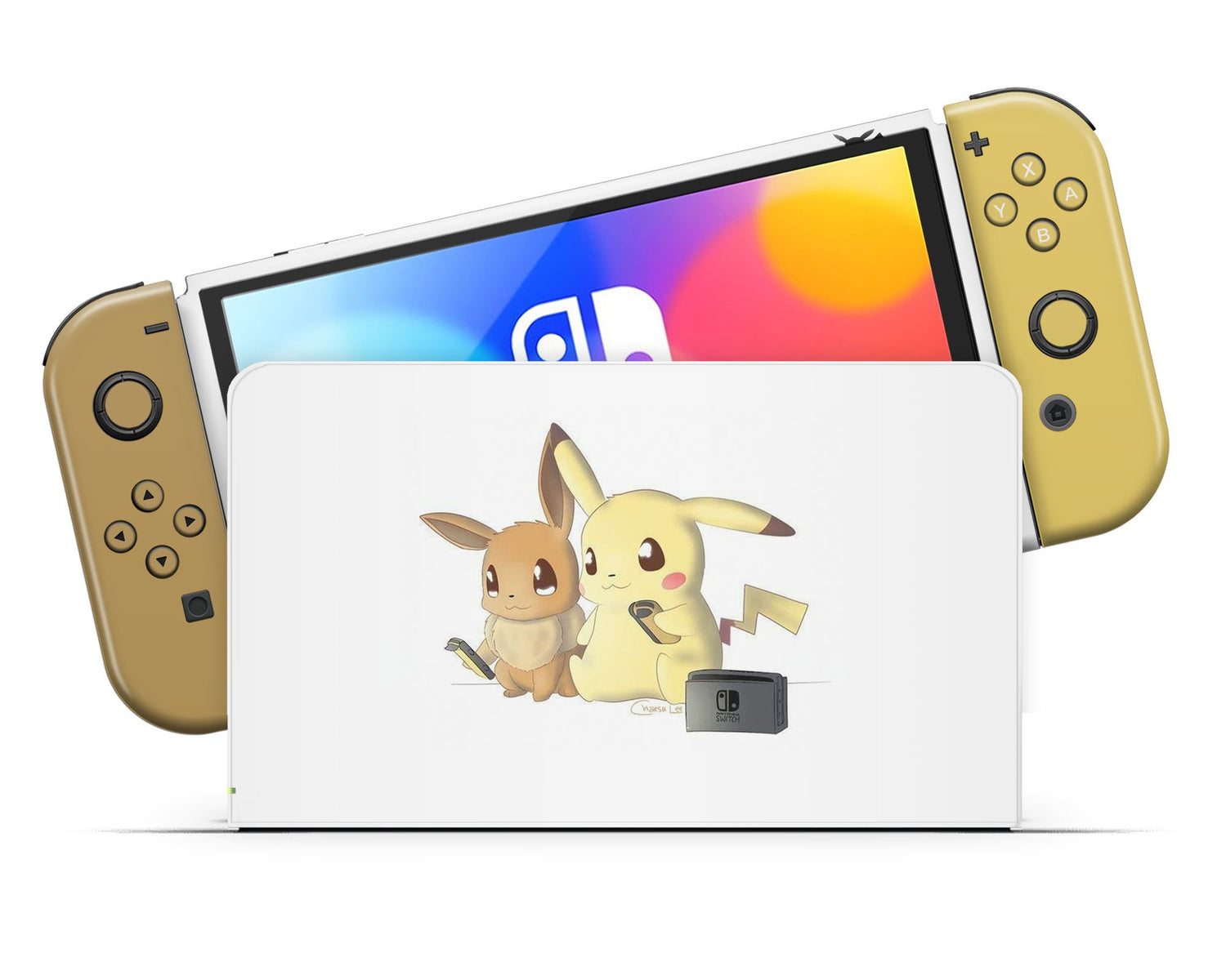 Pokemon Pikachu Eevee Gaming Nintendo Switch OLED Skin – Skins