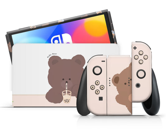 Lux Skins Nintendo Switch OLED Boba Bear Full Set Skins - Art Animals Skin