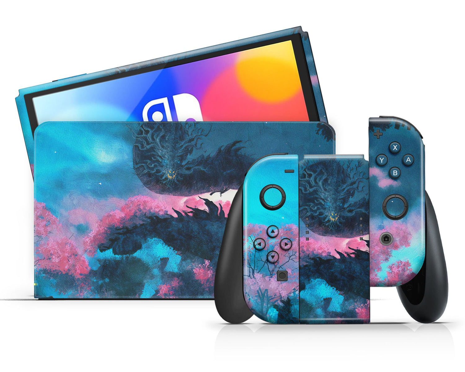 Teal Dragon Nintendo Switch OLED Skin – Lux Skins Official