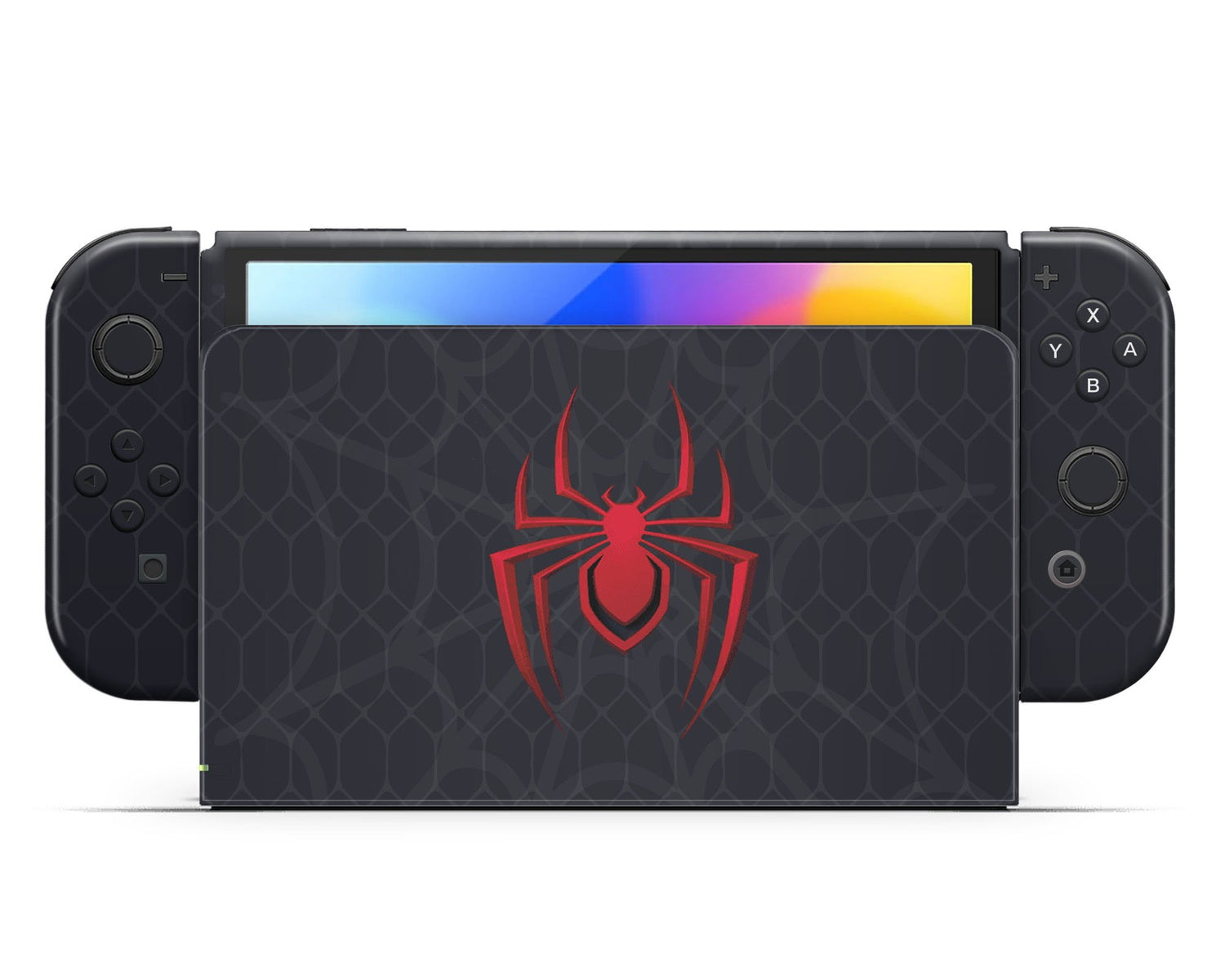 Lux Skins Nintendo Switch OLED Spiderman Miles Morales Full Set Skins - Pop culture Spiderman Skin