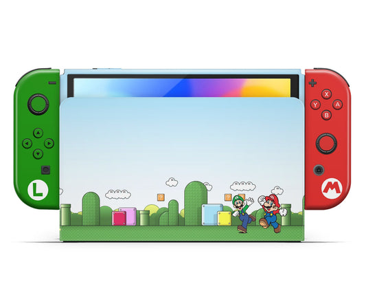 Lux Skins Nintendo Switch OLED Super Mario Bros Full Set Skins - Pop culture Mario Skin