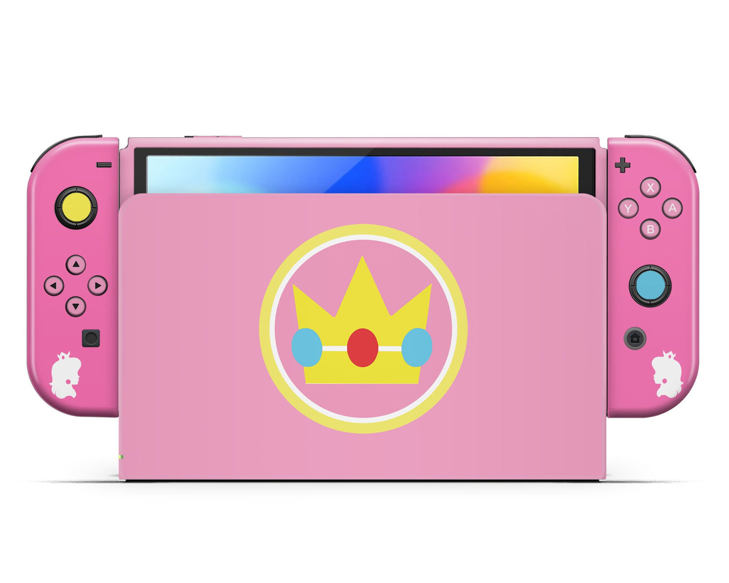 Lux Skins Nintendo Switch OLED Princess Peach Minimalist Full Set Skins - Pop Culture Mario Skin