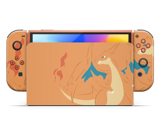 Pokemon Charizard Minimalist Nintendo Switch OLED Skin